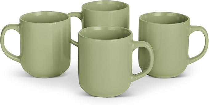 Lessden shop Ivory Glazed Stoneware Coffee Mug Set 16oz
