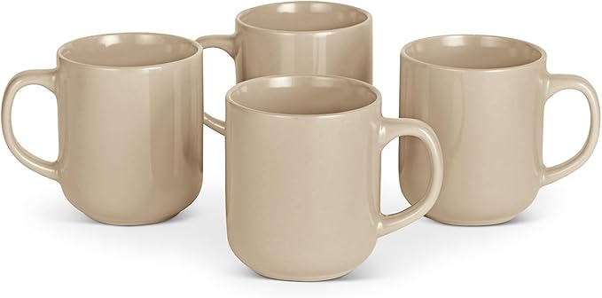 Lessden shop Ivory Glazed Stoneware Coffee Mug Set 16oz