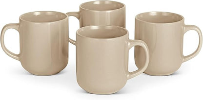Lessden shop Ivory Glazed Stoneware Coffee Mug Set 16oz