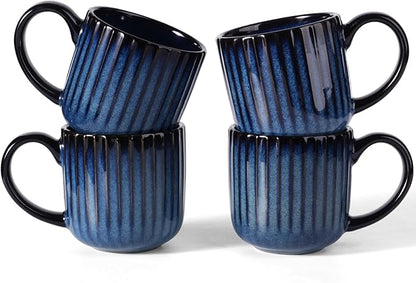 Lessden shop Ceramic Coffee Mug Set Starlight Blue Cups with Handle
