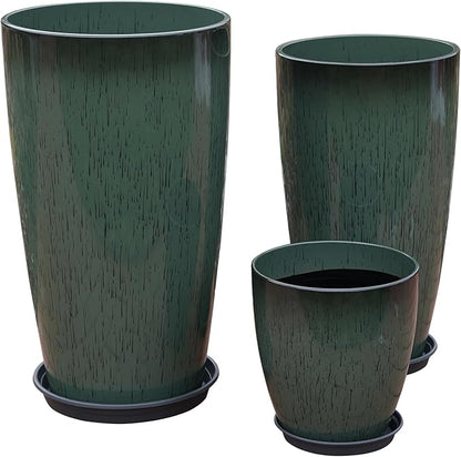 Lessden shop Tall Garden Planter Pots Set Lightweight Indoor Outdoor