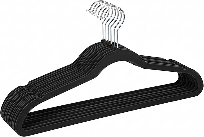 Lessden shop Super Slim Velvet Huggable Hangers Black Pack