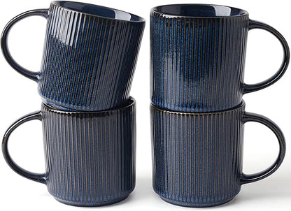 Lessden shop Ceramic Coffee Mug Set Starlight Blue Cups with Handle